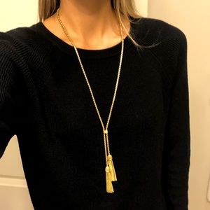 NTW JCrew Gold Plated Tassel Necklace 20 inches